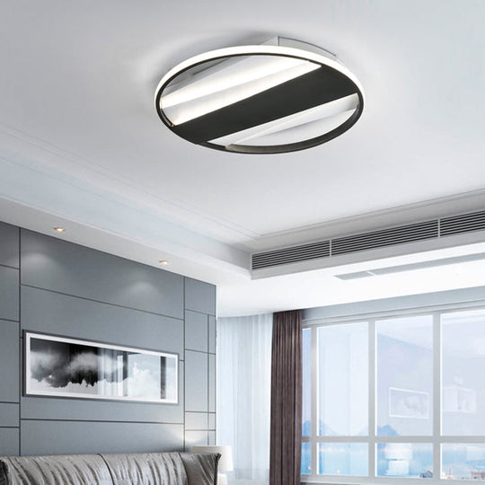 Modern Black Acrylic Living Room Ring Ceiling Light / 18 White