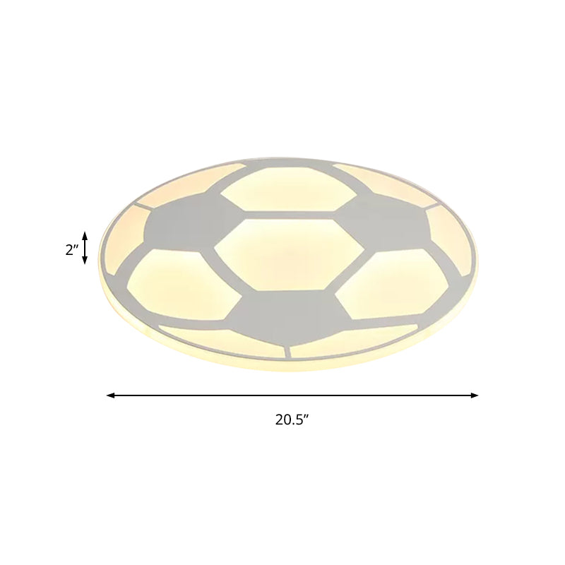 Sleek White Flush Mount Soccer Ceiling Light For Kid’s Bedroom