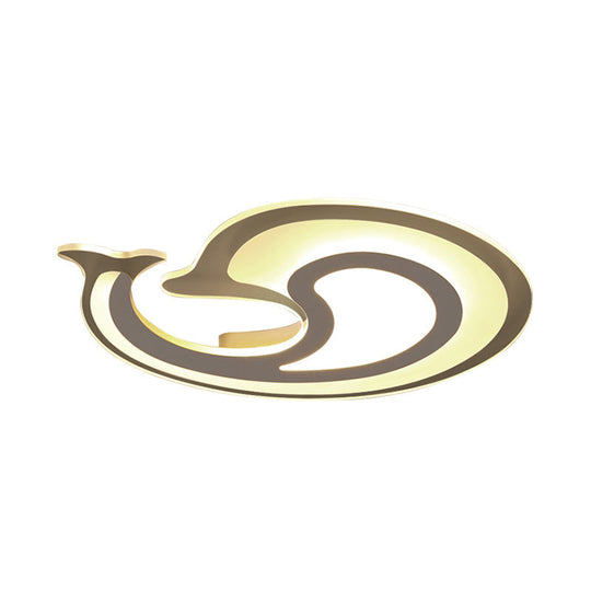 Kids’ Cartoon Snail Shell Ceiling Light In Striped White Flush Design - Ideal For Child’s Bedroom