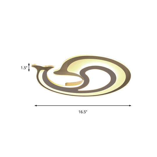 Kids’ Cartoon Snail Shell Ceiling Light In Striped White Flush Design - Ideal For Child’s Bedroom