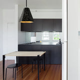Geometric Cement Pendant Lighting - Simplicity Black/White/Yellow Hanging Light
