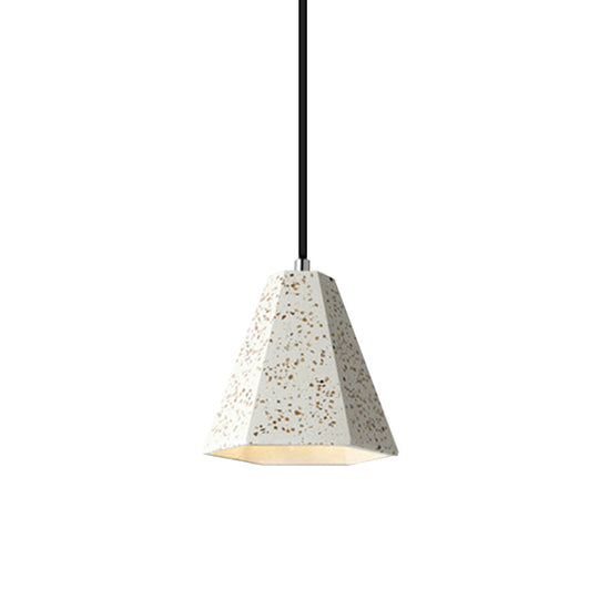 Geometric Cement Pendant Light - 1 Simplicity Hanging (Black/White/Yellow)