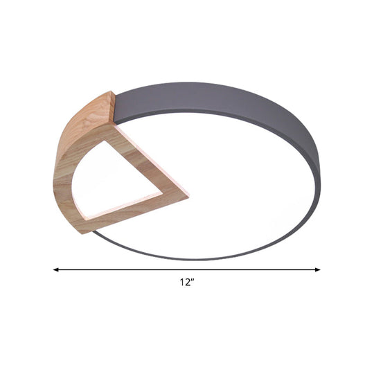 Wood Triangle Nordic Led Ceiling Lamp In 5 Colors (Warm/White) For Kindergarten