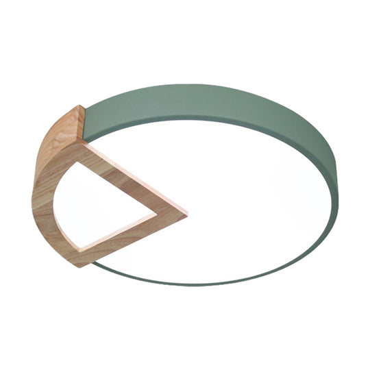 Wood Triangle Nordic Led Ceiling Lamp In 5 Colors (Warm/White) For Kindergarten