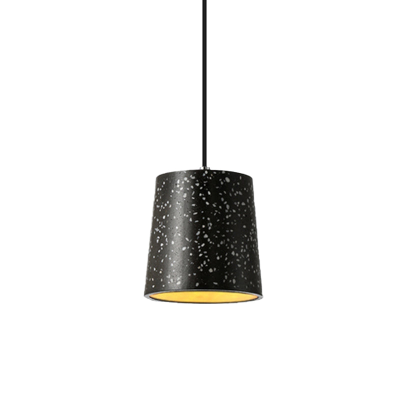 Nordic Style Cement Cone Pendant Lighting - 1 Light Black/White/Brown Hanging