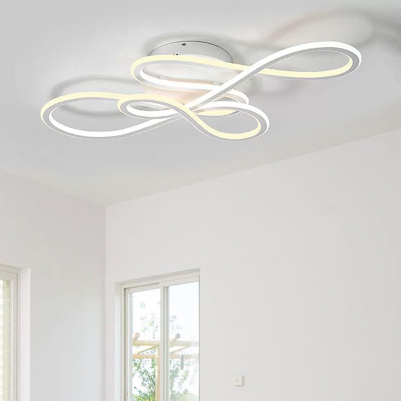 31.5’/39’ Modern Acrylic Led Semi - Flush Ceiling Light - Twisted Design Warm/White For Living Room