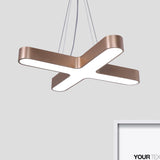 Modern White/Black/Gold Cross Hanging Lamp - 23.5/35.5 Wide Led Metal Ceiling Pendant Light With