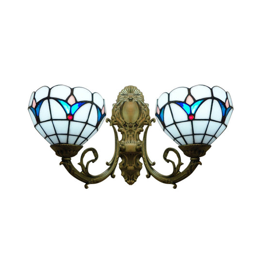 Magnolia White/Beige Tiffany Sconce Light For Living Room
