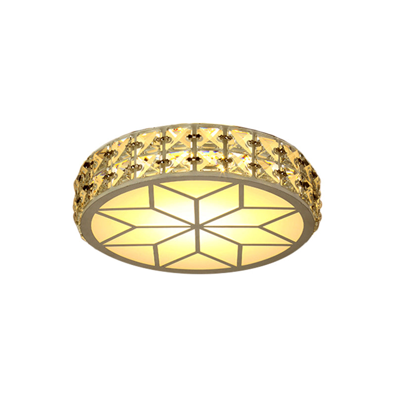 Modern Crystal Block Circle Led Ceiling Light 6.5/8.5 Width Gold Flush Mount Fixture