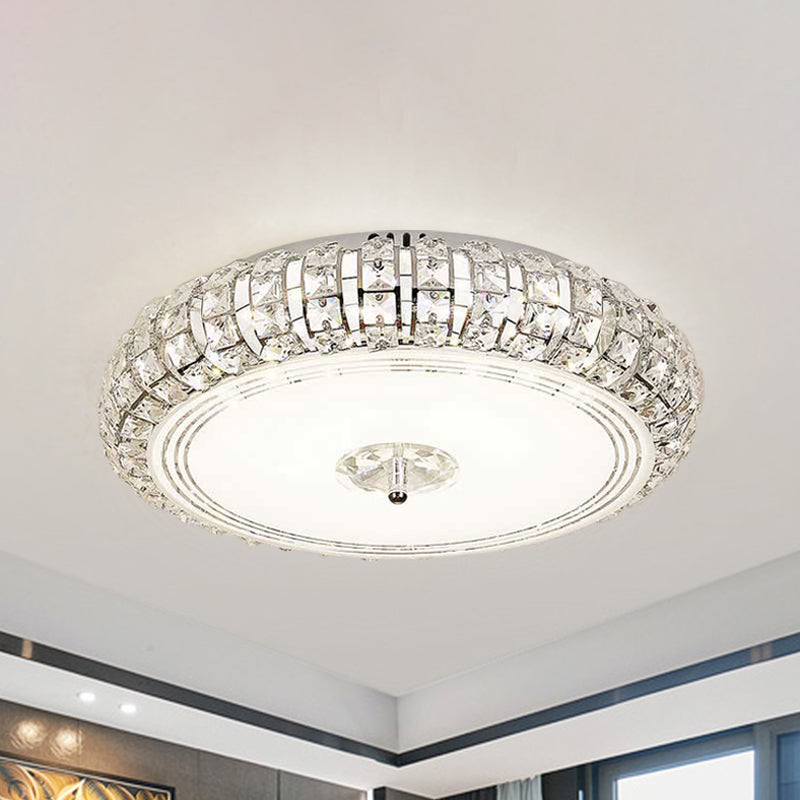 Modern Chrome/Gold Led Crystal Ceiling Mounted Light Flushmount Design 15’/19’ Width