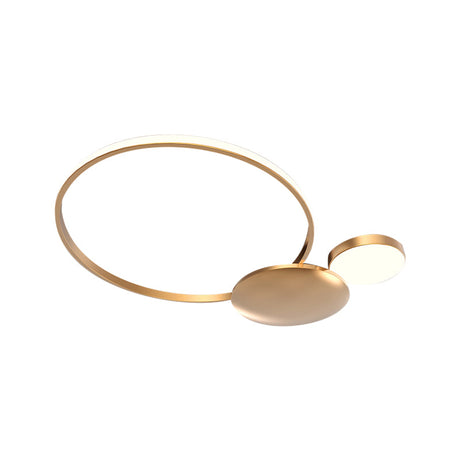 Modern Gold Metal Led Flush Ceiling Light - Stylish Living Room Lighting Fixture