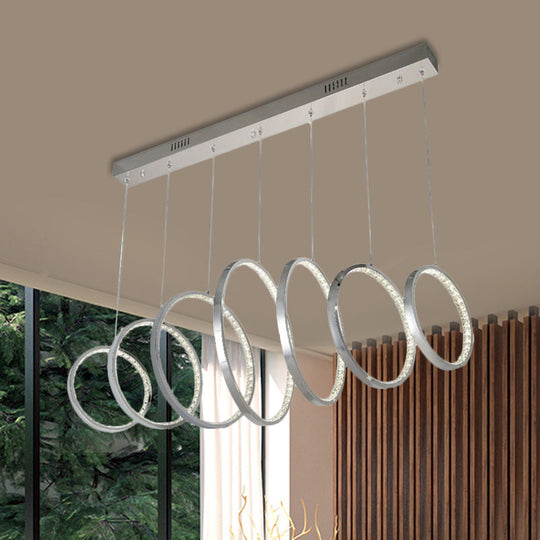 Modern Chrome Hoops Pendant Ceiling Light With Led Ideal For Kitchen