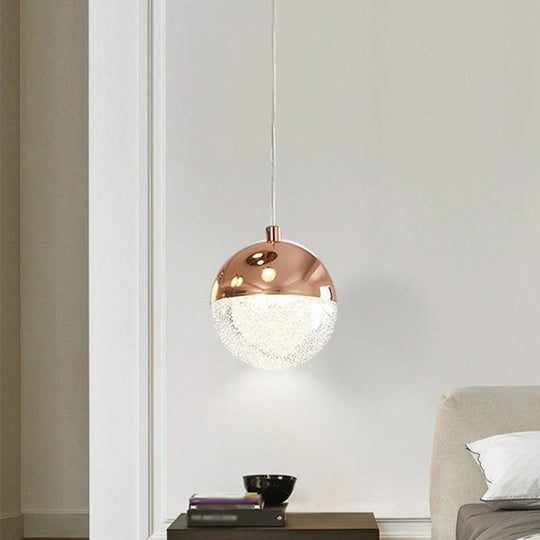 Modern Crystal Led Pendant Light: Chrome/Gold Finish Ideal For Dining Room