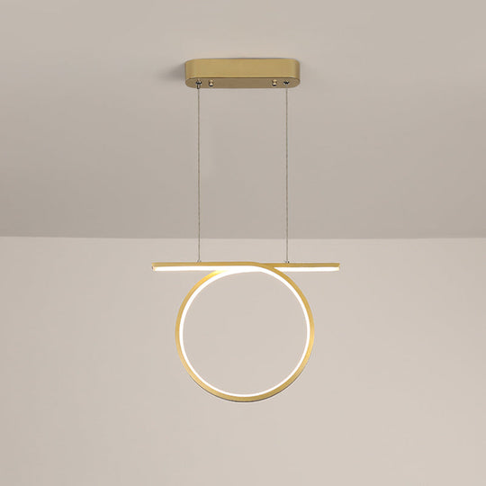Simplicity Led Gold Hanging Lamp Kit With Warm/White Light / White