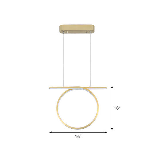 Simplicity Led Gold Hanging Lamp Kit With Warm/White Light
