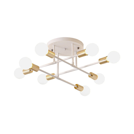 Modern Stacked Linear Ceiling Light: Energy Saving Semi Flushmount For Hotels