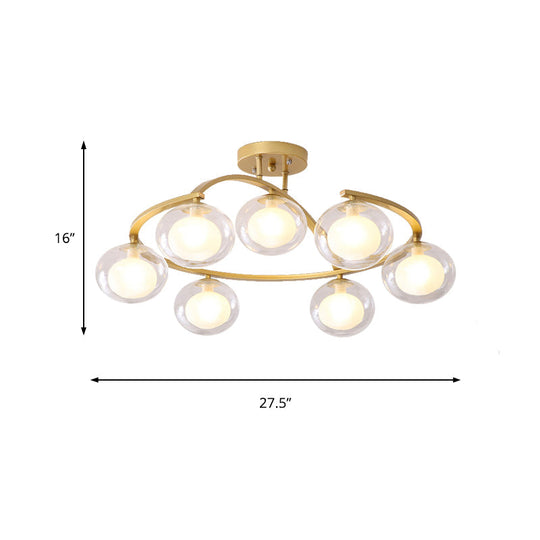 Semi - Ceiling Mount Twist Arm Light With Oval Shade - Contemporary Metal Lamp For Cafes