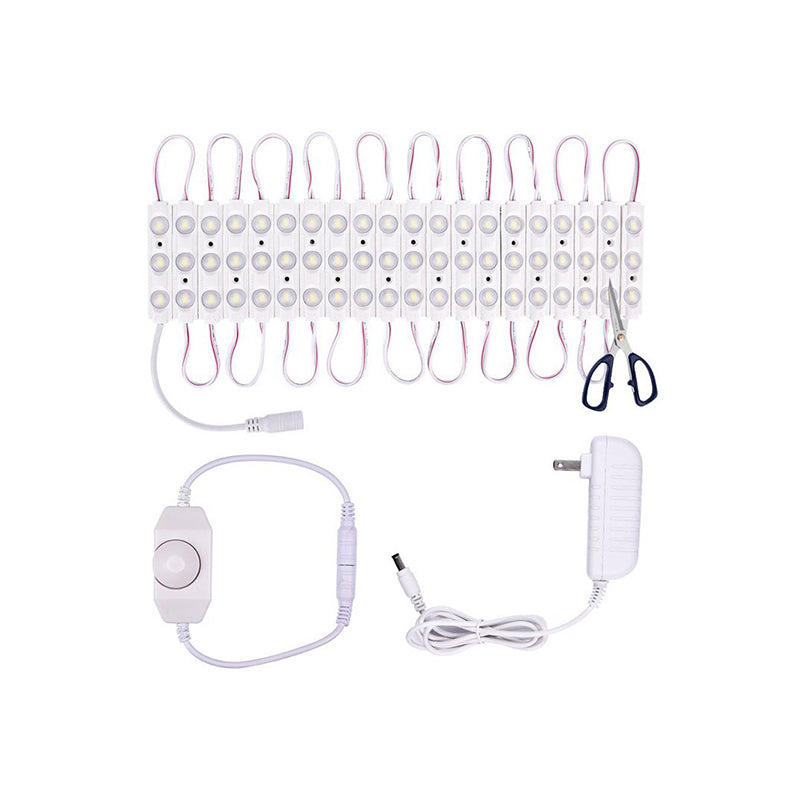 Contemporary White Led Vanity Strip Light: Plastic Linear Make-Up Lighting For Dressing Room