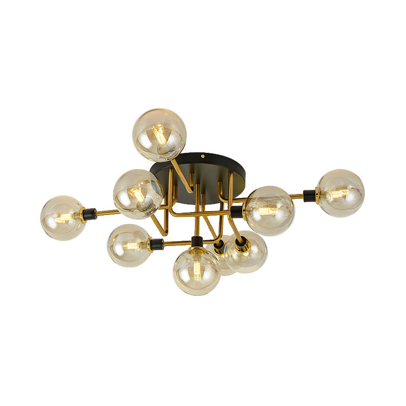Modern Multi - Head Ceiling Lamp With Glass Metal Sphere Shade For Hotels