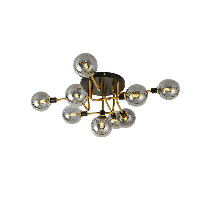 Modern Multi - Head Ceiling Lamp With Glass Metal Sphere Shade For Hotels
