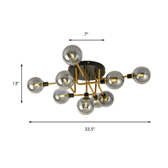 Modern Multi - Head Ceiling Lamp With Glass Metal Sphere Shade For Hotels