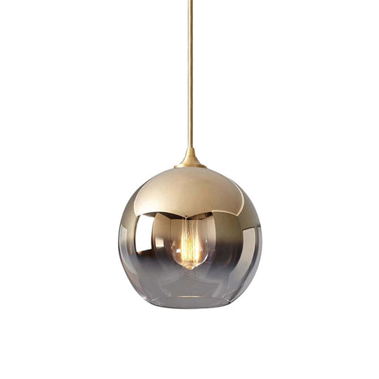 Contemporary Gold Glass Globe Pendant Light With Fading Shade - 1 In 8/10/12 Widths