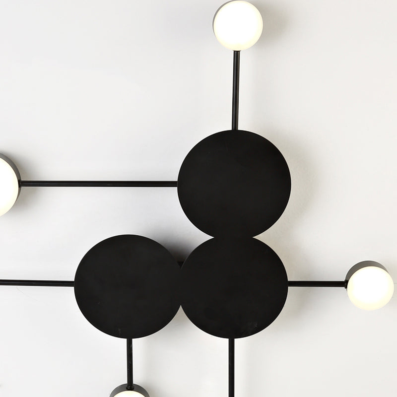 Modern Black Semi Flush Ceiling Light For Child’s Bedroom With Drum Shade