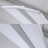 Modern Rectangular Led Pendant Light 23.5/47 Silver Ceiling Lamp Kit With White Acrylic Diffuser