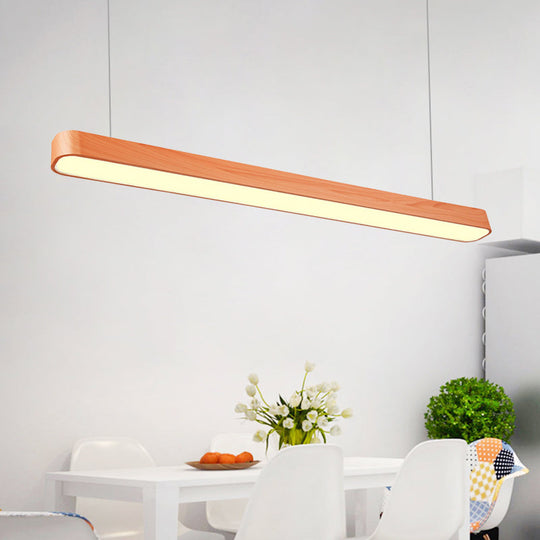 Modern Wooden Pendant Light With Led Available In 3 Sizes And Colors