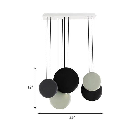 Modern Black And White Pendant Lights - 2/3/5 Globe Design With Warm/White Light