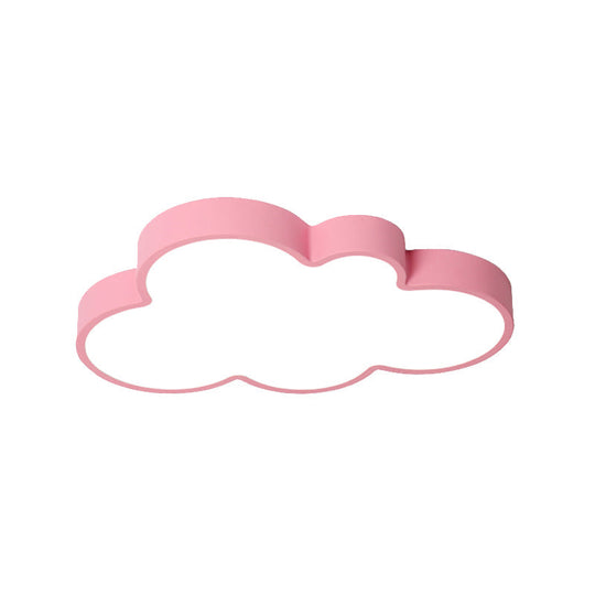 Nordic Style Macaron Colored Cloud Child Flush Mount Light For Bedroom