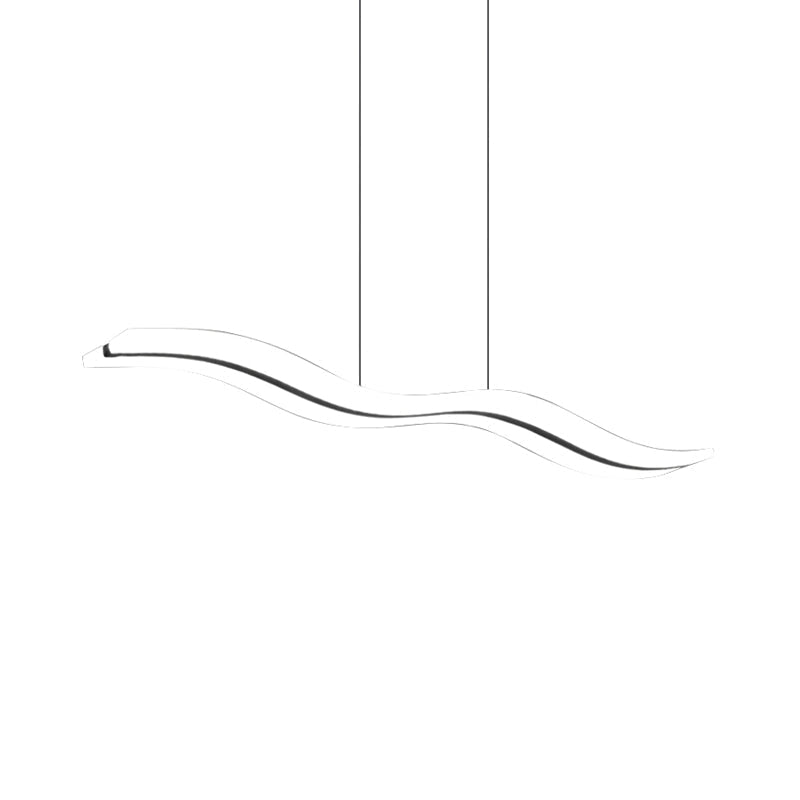 Wavy Acrylic Led Pendant Light For Modern Island Ceilings In Warm/White/Natural