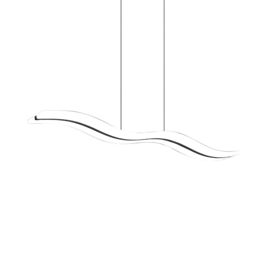 Wavy Acrylic Led Pendant Light For Modern Island Ceilings In Warm/White/Natural