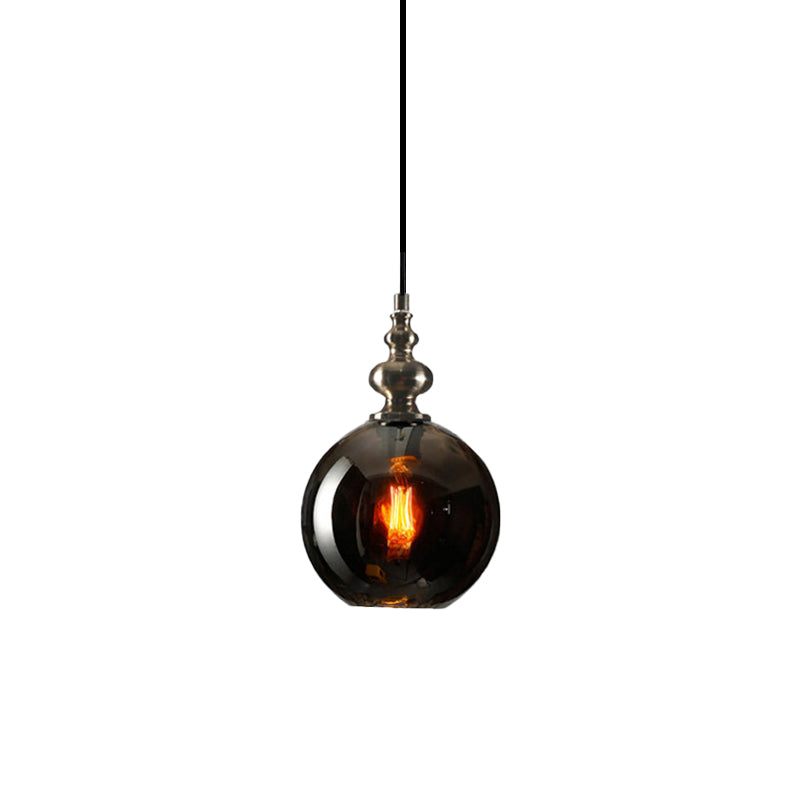 Modern Stylish Clear/Smoke Gray Dimpled Glass Pendant Lamp - 8’’/10’’ W Global Shade