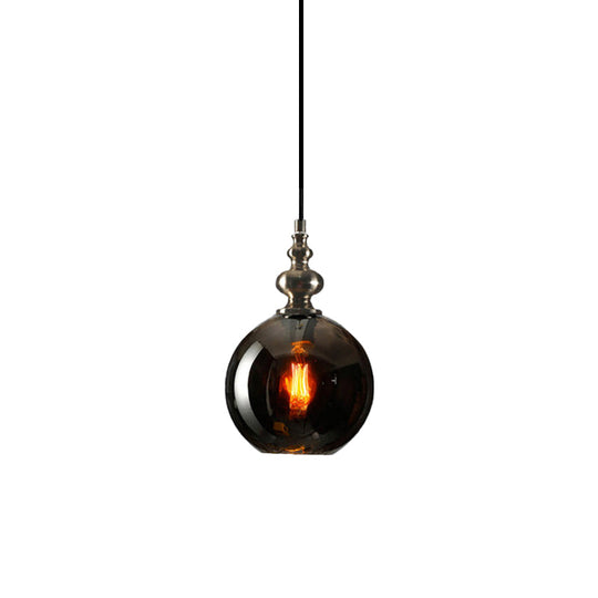 Modern Dimpled Glass Pendant Lamp - 1 Light Shade Hanging Clear/Smoke & 8/10 Size Options