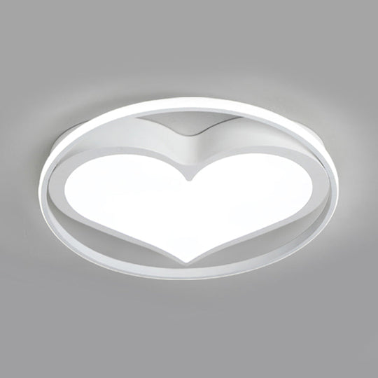 Contemporary Heart-Shaped Ceiling Lamp With Acrylic Metal Flush Light For Living Room