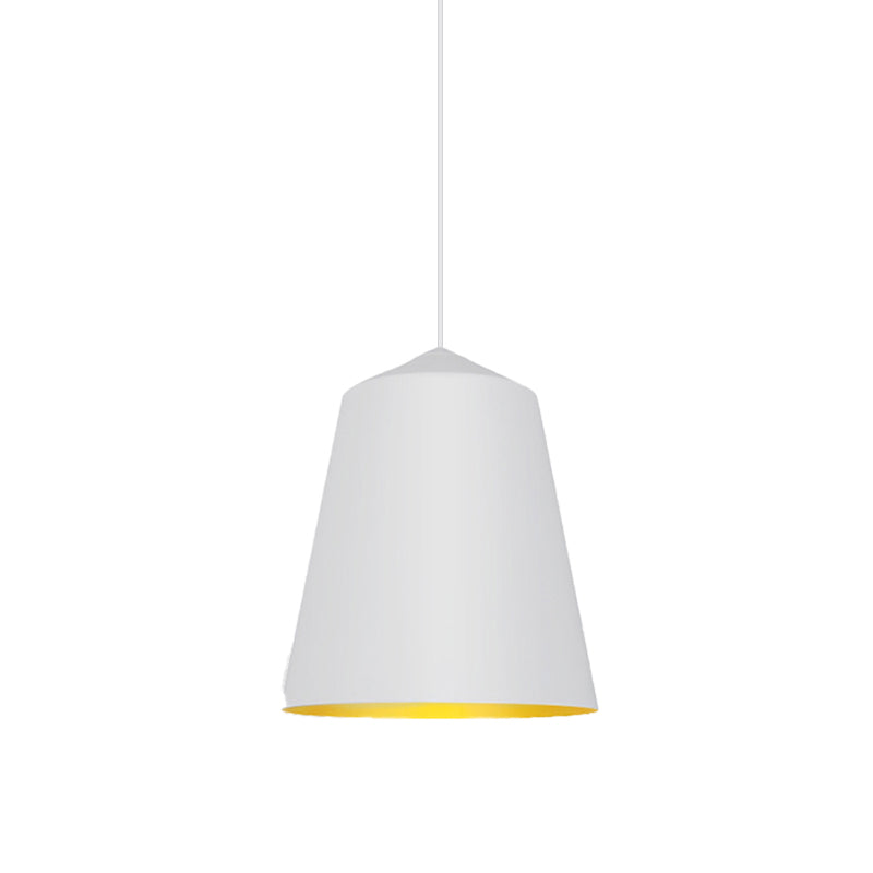 Contemporary 6/13 Wide Bell Pendant Light - Elegant Metal Design 1 Black/White Ceiling Hanging