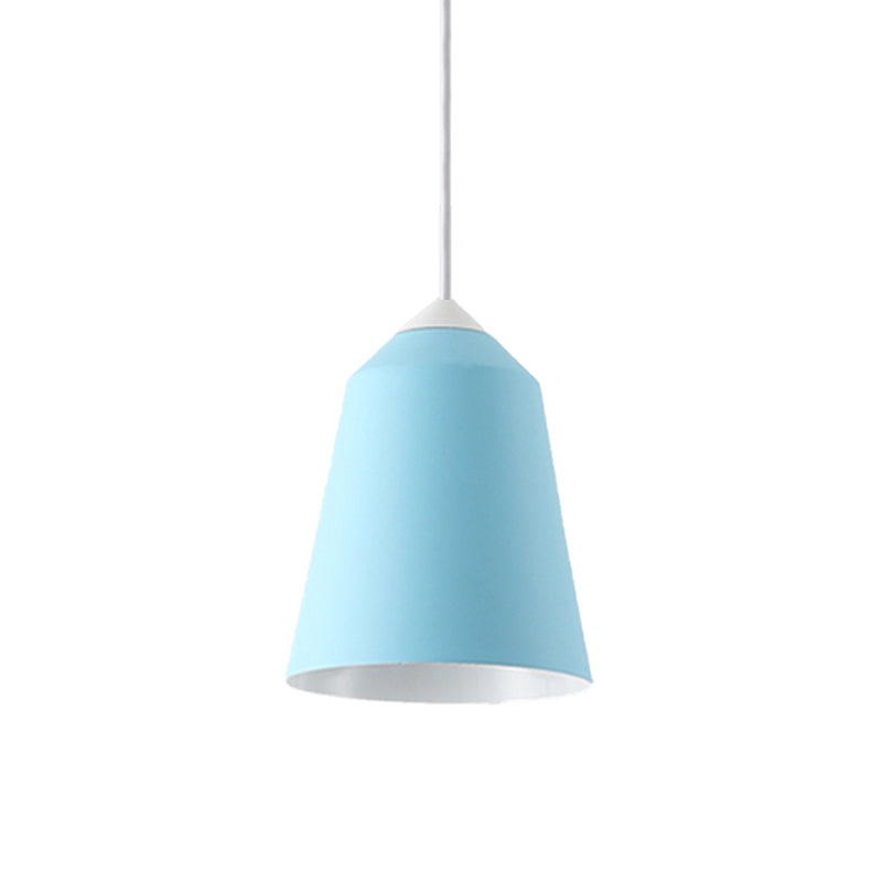 Minimalist Bell Pendant Light - White/Blue/Gold 1-Light Hanging Ceiling Fixture