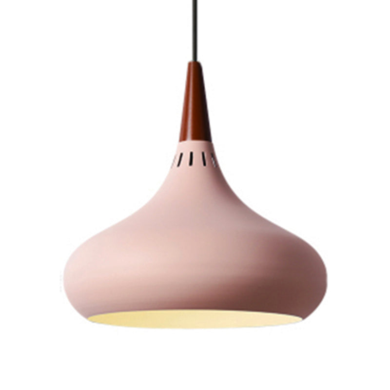 Nordic Teardrop Pendant Lighting - 8’/11’/12’W Metal 1 Light Black/White/Pink