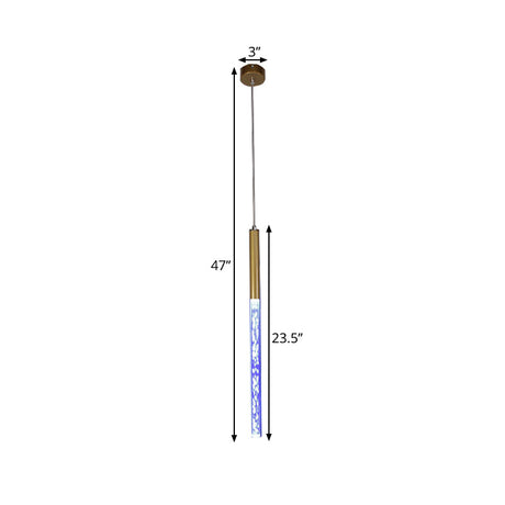 Modern Bubble Crystal Pendant Light - Linear Design Gold Finish Warm/White/Purple Ideal For Bars