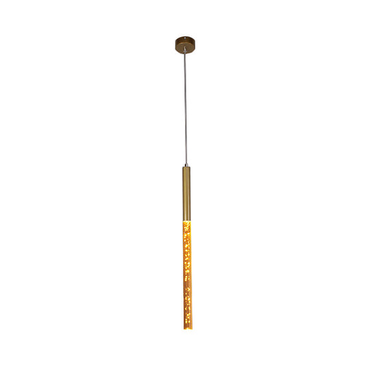 Modern Bubble Crystal Pendant Light - Linear Design Gold Finish Warm/White/Purple Ideal For Bars