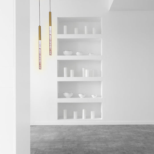 Modern Crystal Hanging Pendant Light - 1-Light Gold Ceiling Lamp For Bars Warm/White/Purple / Warm