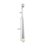 Modern Tapered Ceiling Light: Gray/Red Led Metal Pendant Fixture For Living Room In