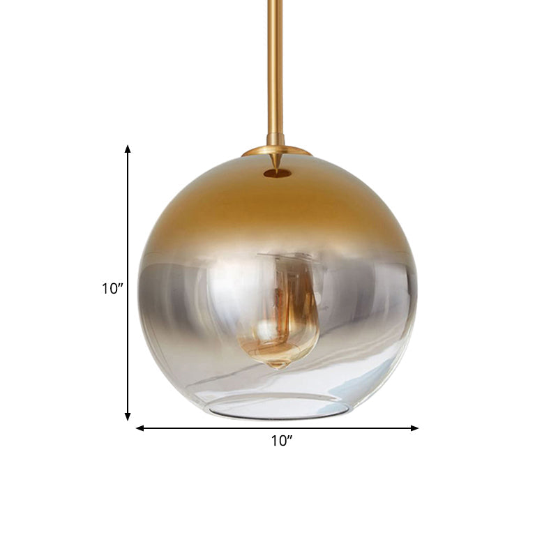 Nordic Glass Globe Pendant Lighting - 1 Light Sliver/Gold Finish 8/10/12W