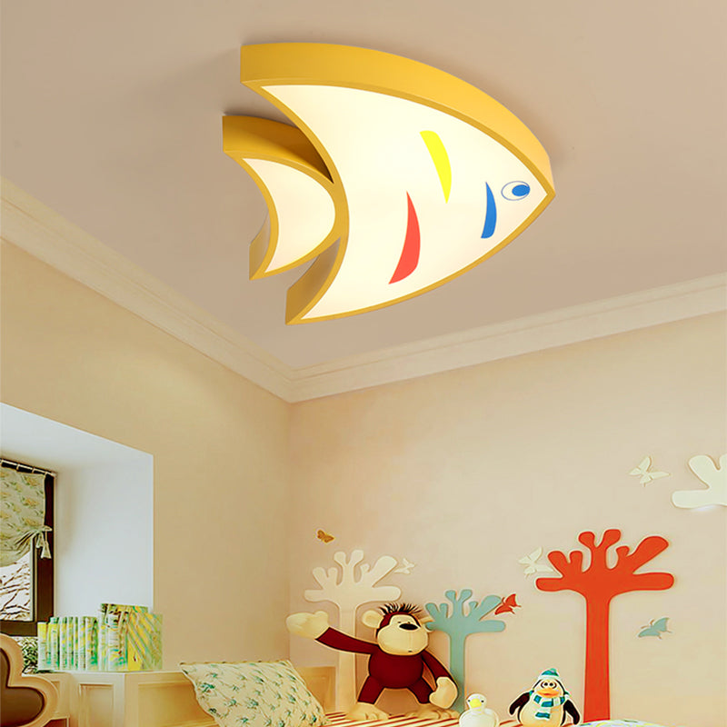 Bright Fish Pendant Light: Vibrant Acrylic Hanging For Kindergarten Hallway Yellow / 17 Warm