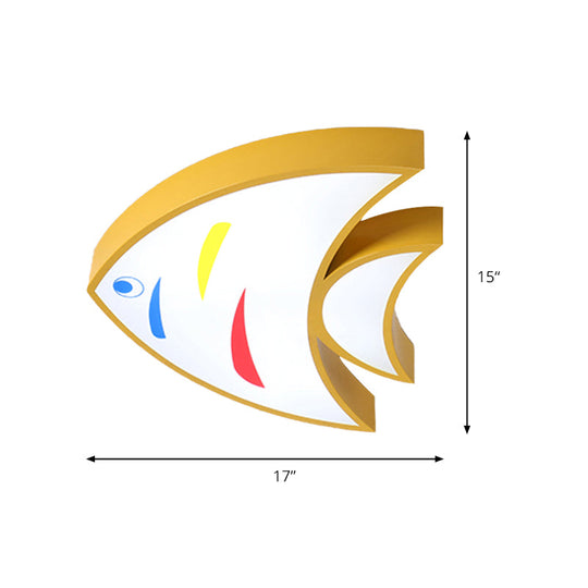 Bright Fish Pendant Light: Vibrant Acrylic Hanging For Kindergarten Hallway