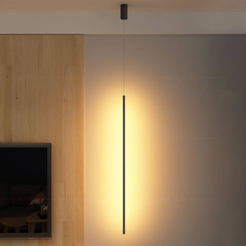 Modern Metallic Led Pendant Light With Minimalist Design In Black/Gold - Warm/White Illumination