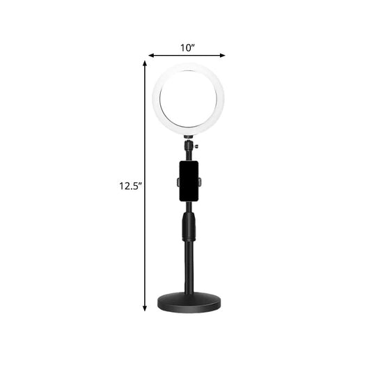 Black Led Make-Up Lamp With Phone Holder And Flash Light