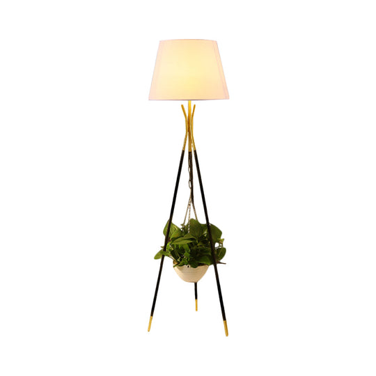 Modern Tripod Floor Lamp With Black/White/Flaxen Drum Shade Ideal For Reading And Warehouse Lighting