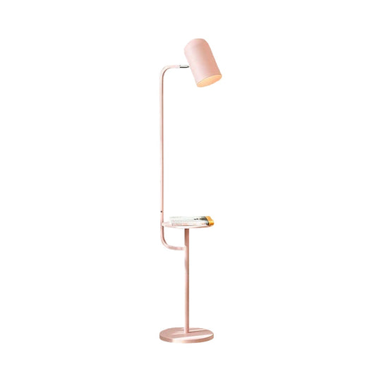 Metal Floor Light Warehouse: Bell Shaped Living Room Reading Lamp With Wood Shelf Deco -